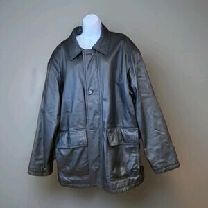 EUC Outdoor‎ Exchange Mens L Black Leather Coat Vintage